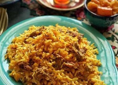 لپه پلو با مرغ، یک غذای ایرانی خوشمزه